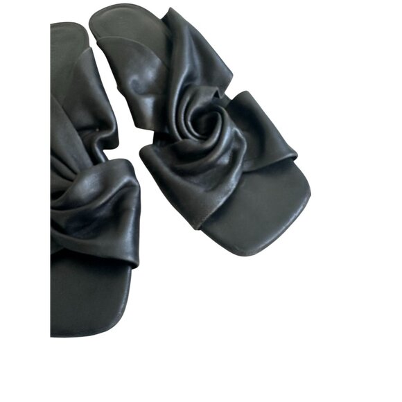 VINCE Black Leather Knot Sandals Heels Size US 8 / EUR 38 - Picture 3 of 9